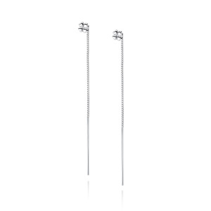 Cercei argint lungi cu lant si trifoi cu 4 foi DiAmanti Z1691EPR-DIA (Argint 925‰ 1,2 g.)
